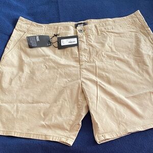 PAIGE Men's Beige Flat Front Shorts
